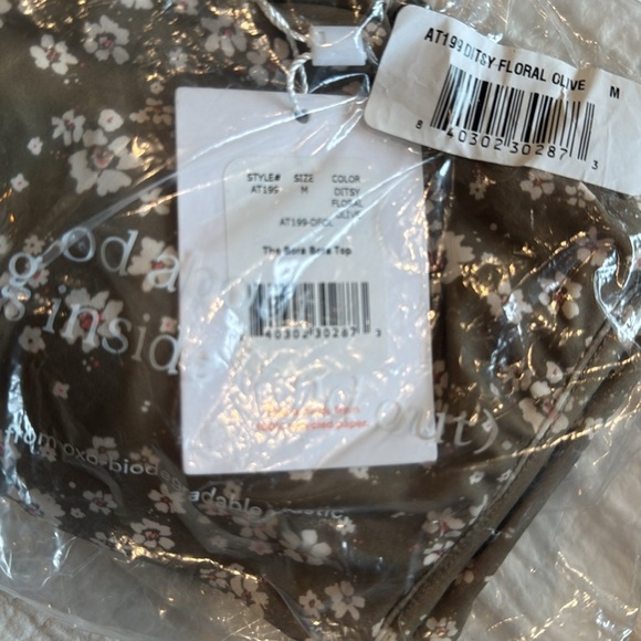 Andie Swim The Bora Bora Bandeau Bikini Top- Ditsy Floral Olive - Picture 6 of 6